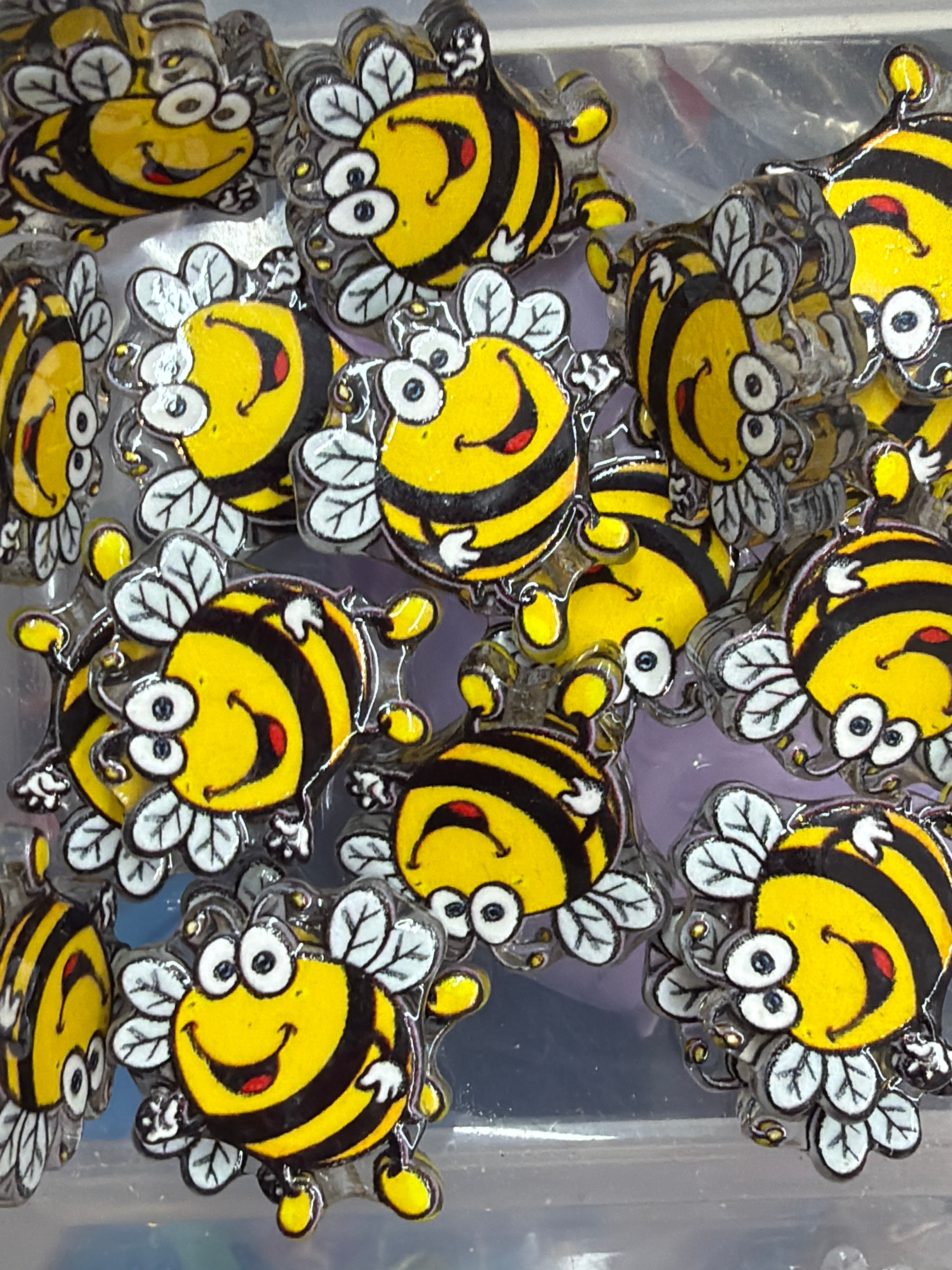 Bee decal acrylic with hole