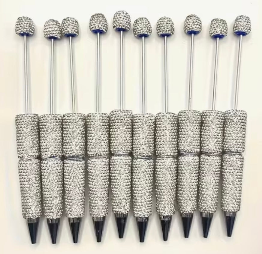 Beadable pen rhinestone