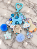 Blue jelly cat keychain / bag charm