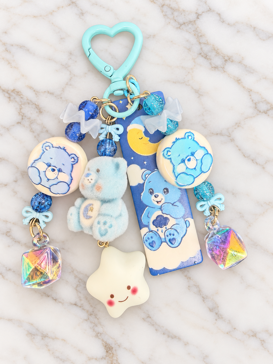 Blue care bear keychain / bag charm