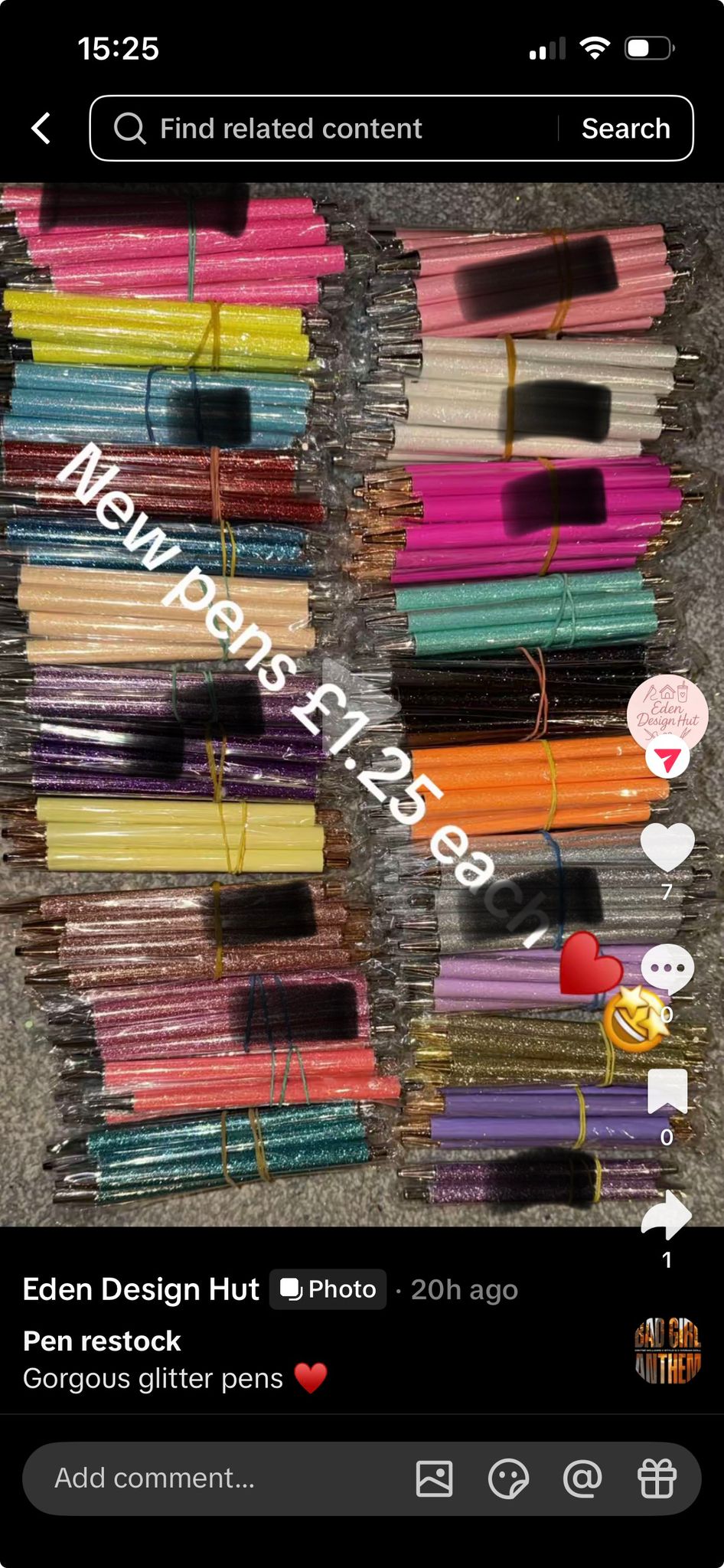 Glitter pens